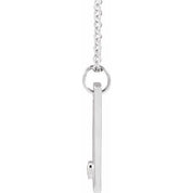 Platinum .03 CT Natural Diamond Engravable Heart 16-18" Necklace