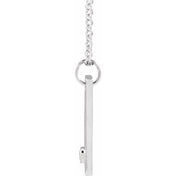 14K White .03 CT Natural Diamond Engravable Heart 16-18" Necklace