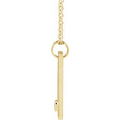14K Yellow .03 CT Natural Diamond Engravable Heart 16-18" Necklace