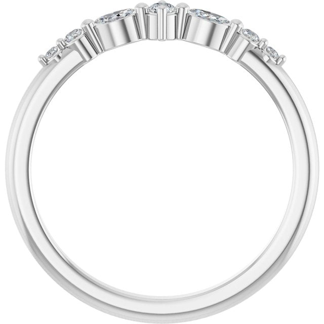 Sterling Silver 1/8 CTW Natural Diamond Stackable Ring