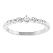 Sterling Silver 1/8 CTW Natural Diamond Stackable Ring