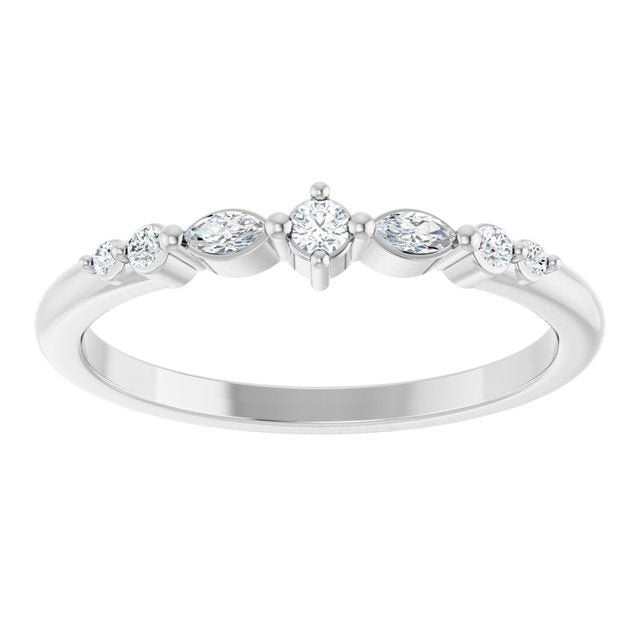 Sterling Silver 1/8 CTW Natural Diamond Stackable Ring