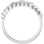 Sterling Silver .04 CTW Natural Diamond Dome Ring