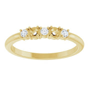 14K Yellow 2-Stone 1/10 CTW Natural Diamond Semi-Set Family Stackable Ring