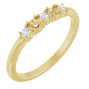14K Yellow 2-Stone 1/10 CTW Natural Diamond Semi-Set Family Stackable Ring