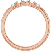 14K Rose 2-Stone 1/10 CTW Natural Diamond Semi-Set Family Stackable Ring