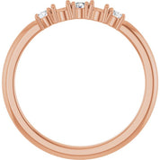 14K Rose 2-Stone 1/10 CTW Natural Diamond Semi-Set Family Stackable Ring