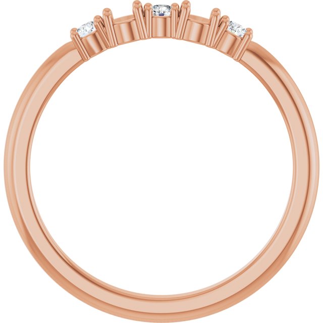 14K Rose 2-Stone 1/10 CTW Natural Diamond Semi-Set Family Stackable Ring