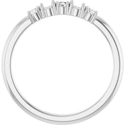 14K White 2-Stone 1/10 CTW Natural Diamond Semi-Set Family Stackable Ring