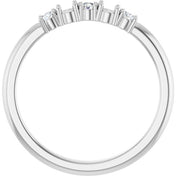 Platinum 2-Stone 1/10 CTW Natural Diamond Semi-Set Family Stackable Ring