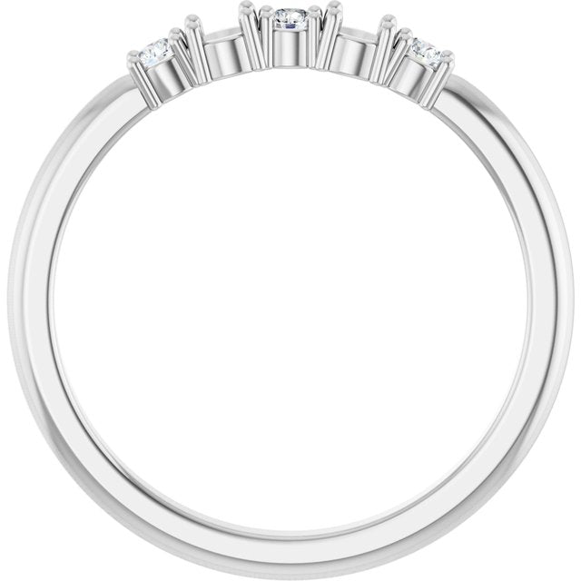 Platinum 2-Stone 1/10 CTW Natural Diamond Semi-Set Family Stackable Ring