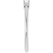 14K White 2-Stone 1/10 CTW Natural Diamond Semi-Set Family Stackable Ring