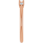 14K Rose 2-Stone 1/10 CTW Natural Diamond Semi-Set Family Stackable Ring