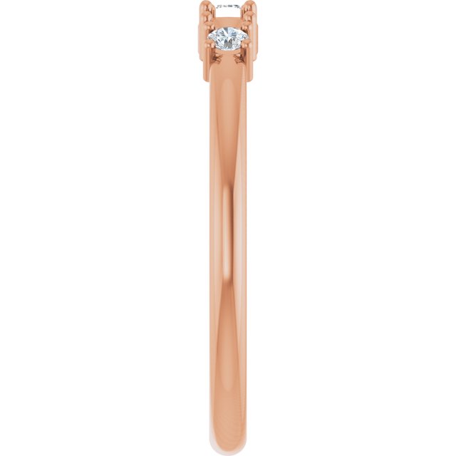 14K Rose 2-Stone 1/10 CTW Natural Diamond Semi-Set Family Stackable Ring