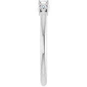 Platinum 2-Stone 1/10 CTW Natural Diamond Semi-Set Family Stackable Ring