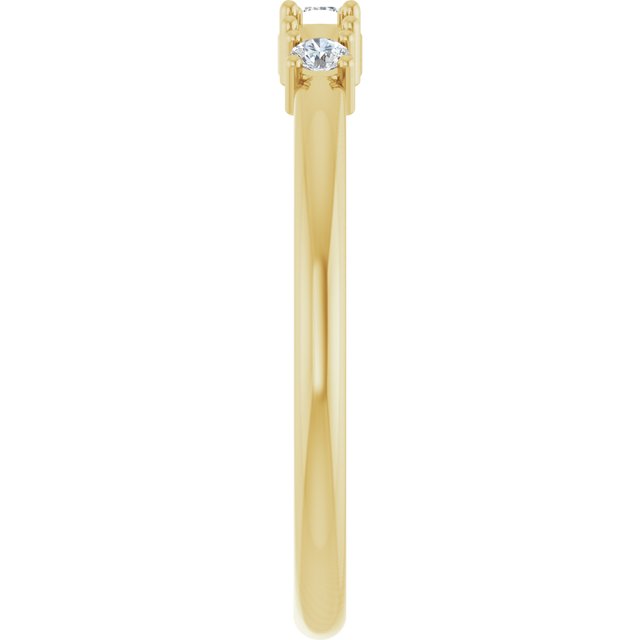 14K Yellow 2-Stone 1/10 CTW Natural Diamond Semi-Set Family Stackable Ring