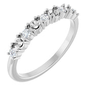 Platinum 4-Stone 1/6 CTW Natural Diamond Semi-Set Family Stackable Ring