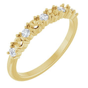 14K Yellow 4-Stone 1/6 CTW Natural Diamond Semi-Set Family Stackable Ring