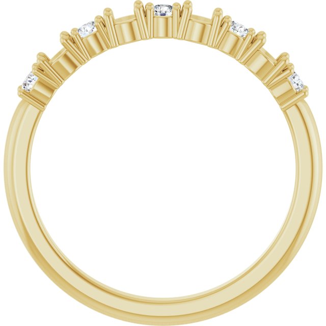 14K Yellow 4-Stone 1/6 CTW Natural Diamond Semi-Set Family Stackable Ring