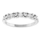 Platinum 4-Stone 1/6 CTW Natural Diamond Semi-Set Family Stackable Ring
