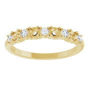 14K Yellow 4-Stone 1/6 CTW Natural Diamond Semi-Set Family Stackable Ring