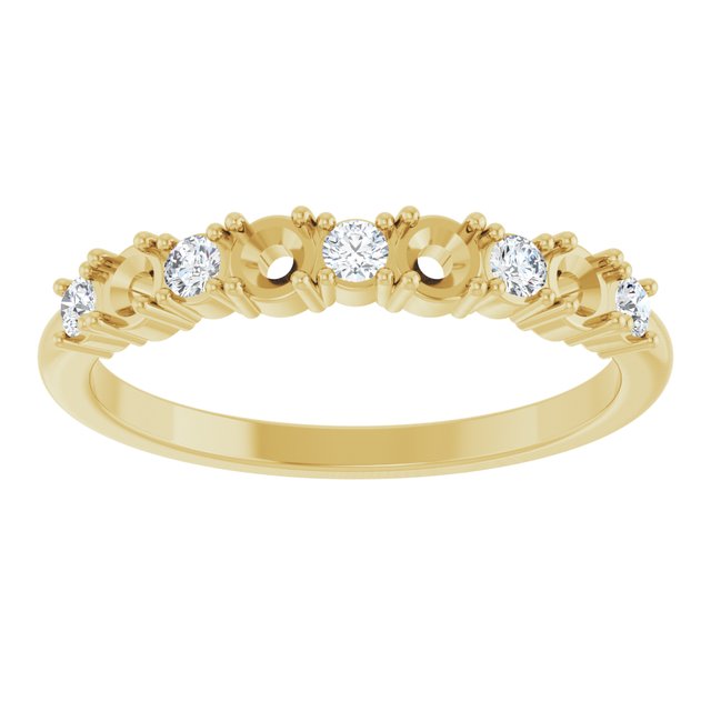 14K Yellow 4-Stone 1/6 CTW Natural Diamond Semi-Set Family Stackable Ring