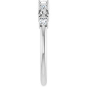 Platinum 4-Stone 1/6 CTW Natural Diamond Semi-Set Family Stackable Ring