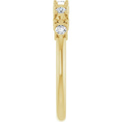 14K Yellow 4-Stone 1/6 CTW Natural Diamond Semi-Set Family Stackable Ring