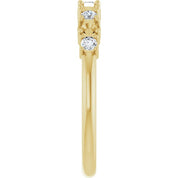 14K Yellow 4-Stone 1/6 CTW Natural Diamond Semi-Set Family Stackable Ring