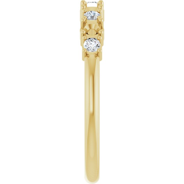 14K Yellow 4-Stone 1/6 CTW Natural Diamond Semi-Set Family Stackable Ring