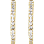 14K Yellow 3/8 CTW Lab-Grown Diamond 17.4 mm Hoop Earrings