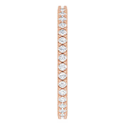 14K Rose 1/3 CTW Natural Diamond Eternity Band Size 4