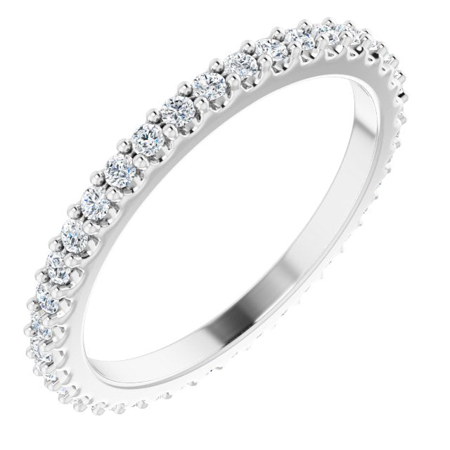 Platinum 1/3 CTW Natural Diamond Eternity Band Size 4.5