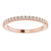 14K Rose 1/3 CTW Natural Diamond Eternity Band Size 4.5