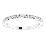 14K White 1/3 CTW Natural Diamond Eternity Band Size 4.5