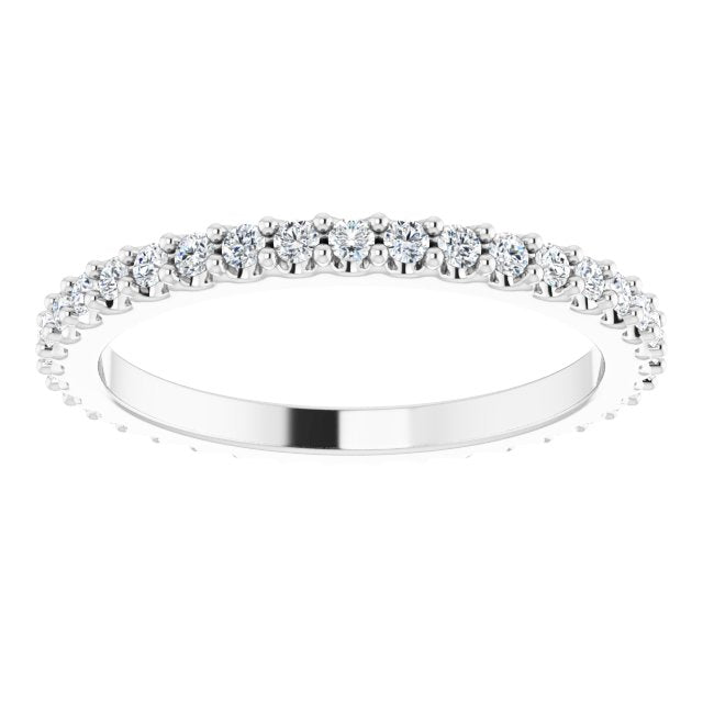 14K White 1/3 CTW Natural Diamond Eternity Band Size 4