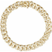 14K Yellow 1 1/2 CTW Natural Diamond Link 7" Bracelet