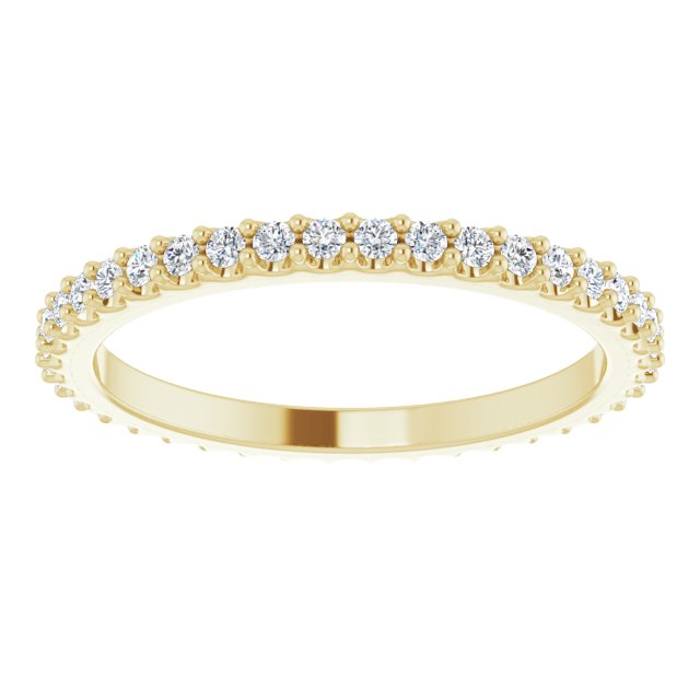 14K Yellow 1/3 CTW Natural Diamond Eternity Band Size 5.5