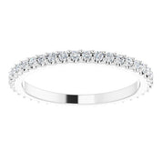 14K White 1/3 CTW Natural Diamond Eternity Band Size 5.5