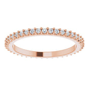 14K Rose 1/3 CTW Natural Diamond Eternity Band Size 6