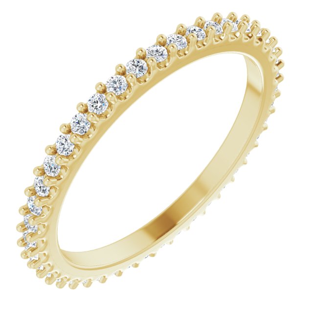 14K Yellow 1/3 CTW Natural Diamond Eternity Band Size 6