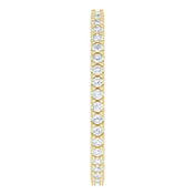 14K Yellow 3/8 CTW Natural Diamond Eternity Band Size 6.5