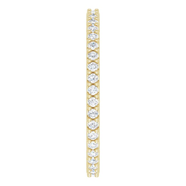 14K Yellow 3/8 CTW Natural Diamond Eternity Band Size 6.5