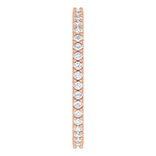 14K Rose 3/8 CTW Natural Diamond Eternity Band Size 6.5