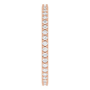 14K Rose 3/8 CTW Natural Diamond Eternity Band Size 6.5