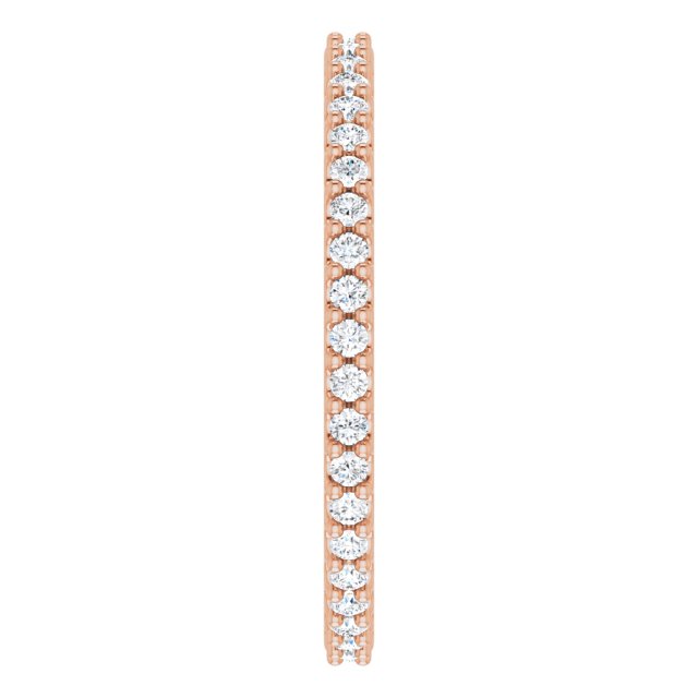 14K Rose 3/8 CTW Natural Diamond Eternity Band Size 6.5
