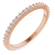 14K Rose 3/8 CTW Natural Diamond Eternity Band Size 6.5