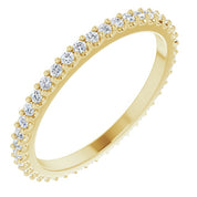 14K Yellow 3/8 CTW Natural Diamond Eternity Band Size 6.5