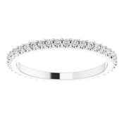 14K White 3/8 CTW Natural Diamond Eternity Band Size 6.5