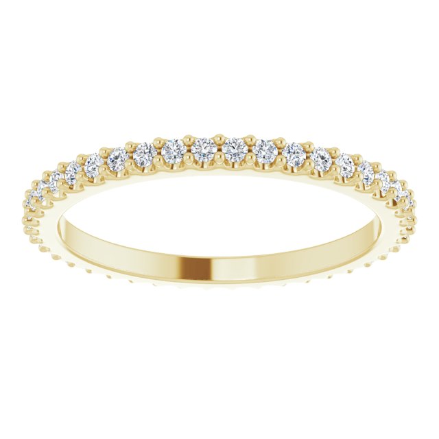 14K Yellow 3/8 CTW Natural Diamond Eternity Band Size 6.5